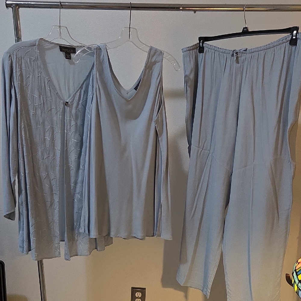 Elegant Women's Light Blue Pantsuit